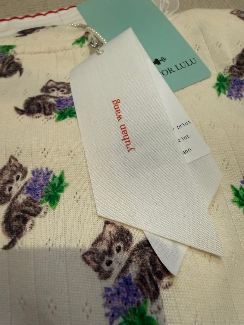 【YUHAN WANG/ユハン・ワン】purr kitty print top