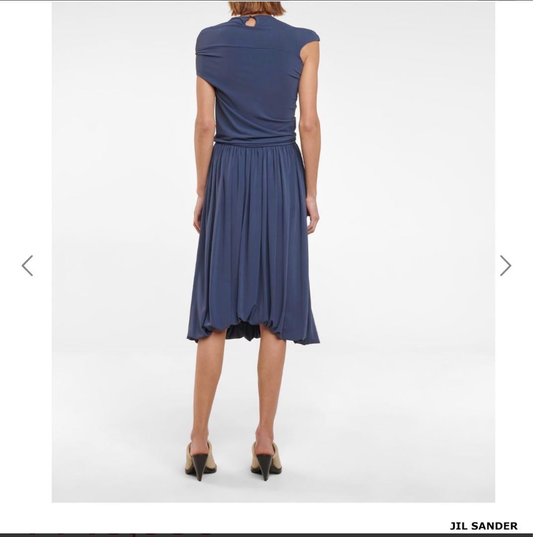 JIL SANDER ロイヤルブルー ひざ丈ワンピース 半袖　34