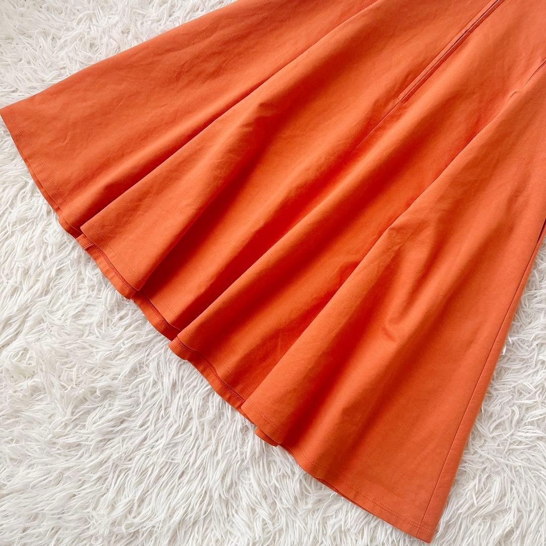 希少カラー✨フォクシー ストレッチフレアワンピース テニスガーデン オレンジ S