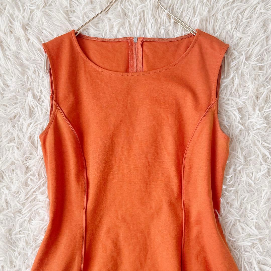 希少カラー✨フォクシー ストレッチフレアワンピース テニスガーデン オレンジ S