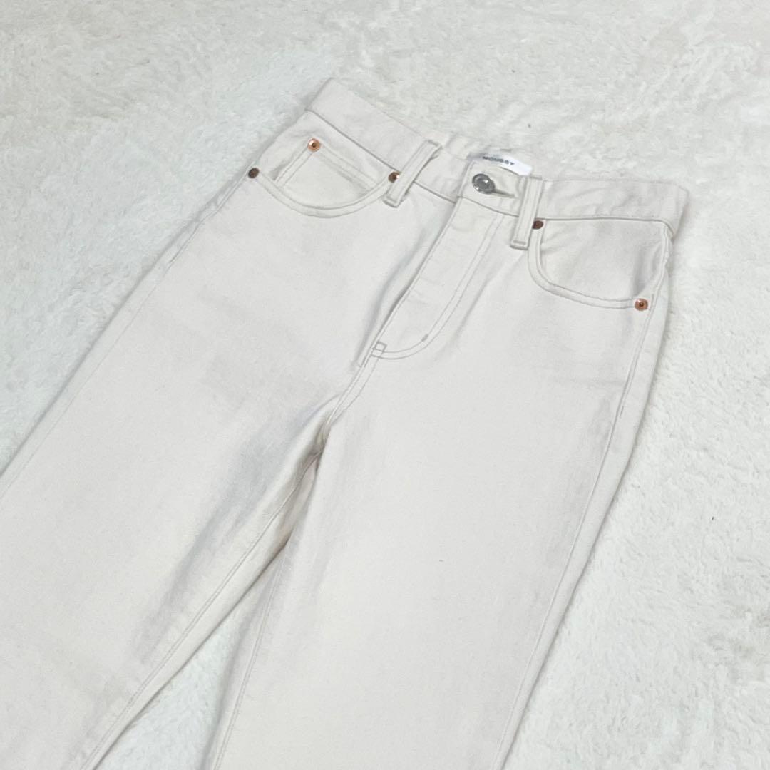 極美品　MOUSSY MVS WHT FLARE W25 マウジー　フレア