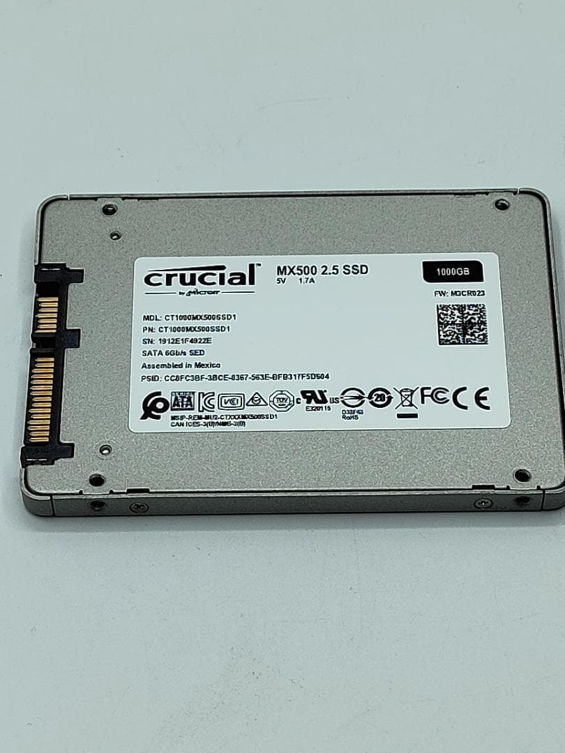Crucial MX500 2.5インチSSD 1000GB 中古品
