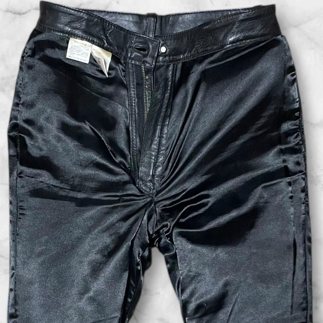 福善商事 羊革 レザーパンツ ブラック size76