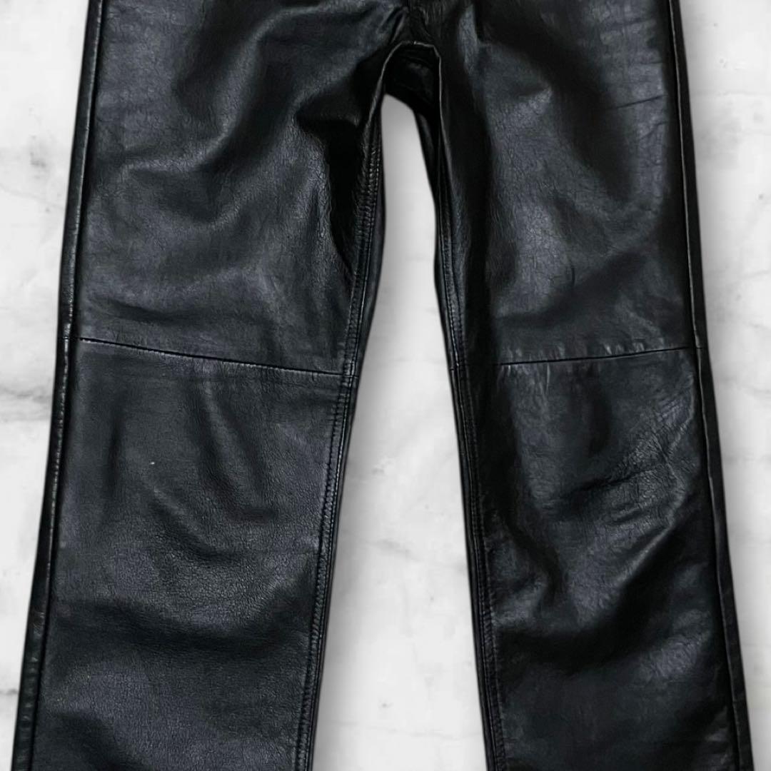 福善商事 羊革 レザーパンツ ブラック size76