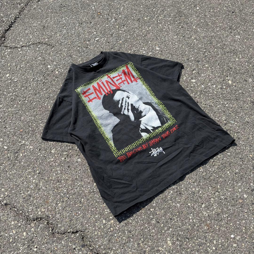 【USA製】STUSSY Tシャツ　エミネム　袖裾シングル