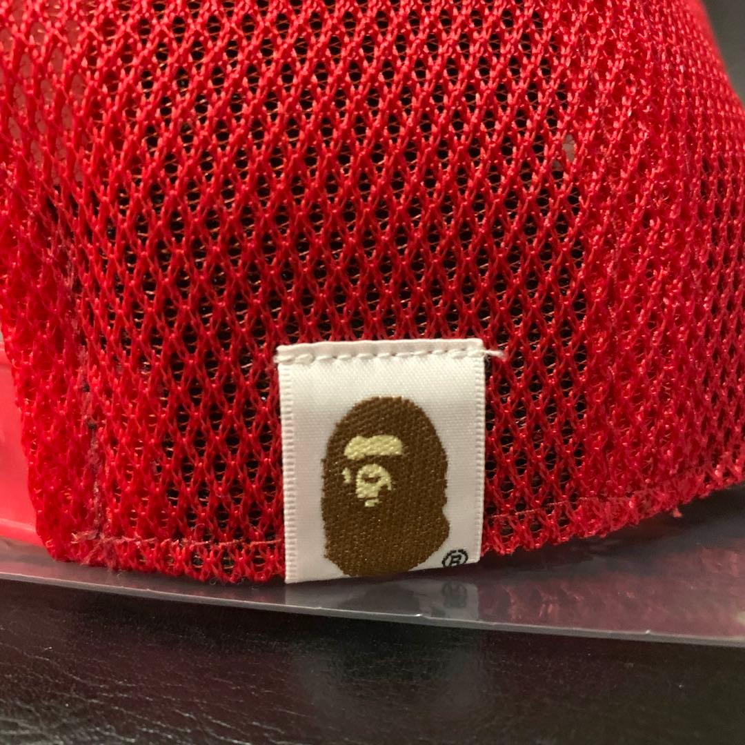 A Bathing Ape BAPE Red Camo ロゴ メッシュキャップ