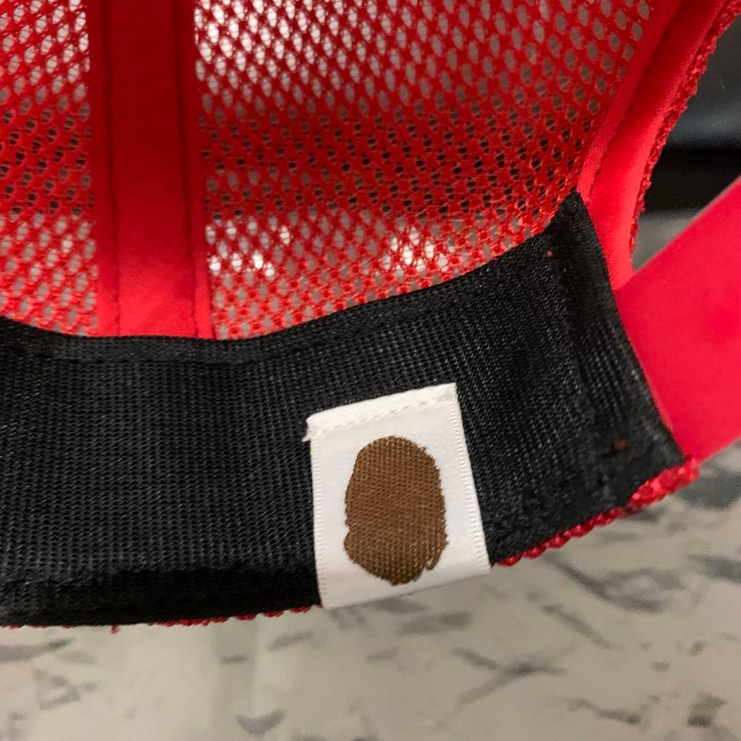 A Bathing Ape BAPE Red Camo ロゴ メッシュキャップ