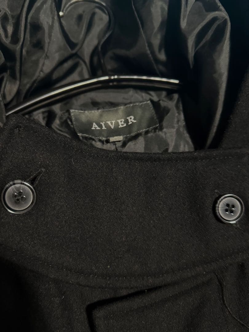 AIVER 黒 ダッフルコート フード付き　定価30000円　冬