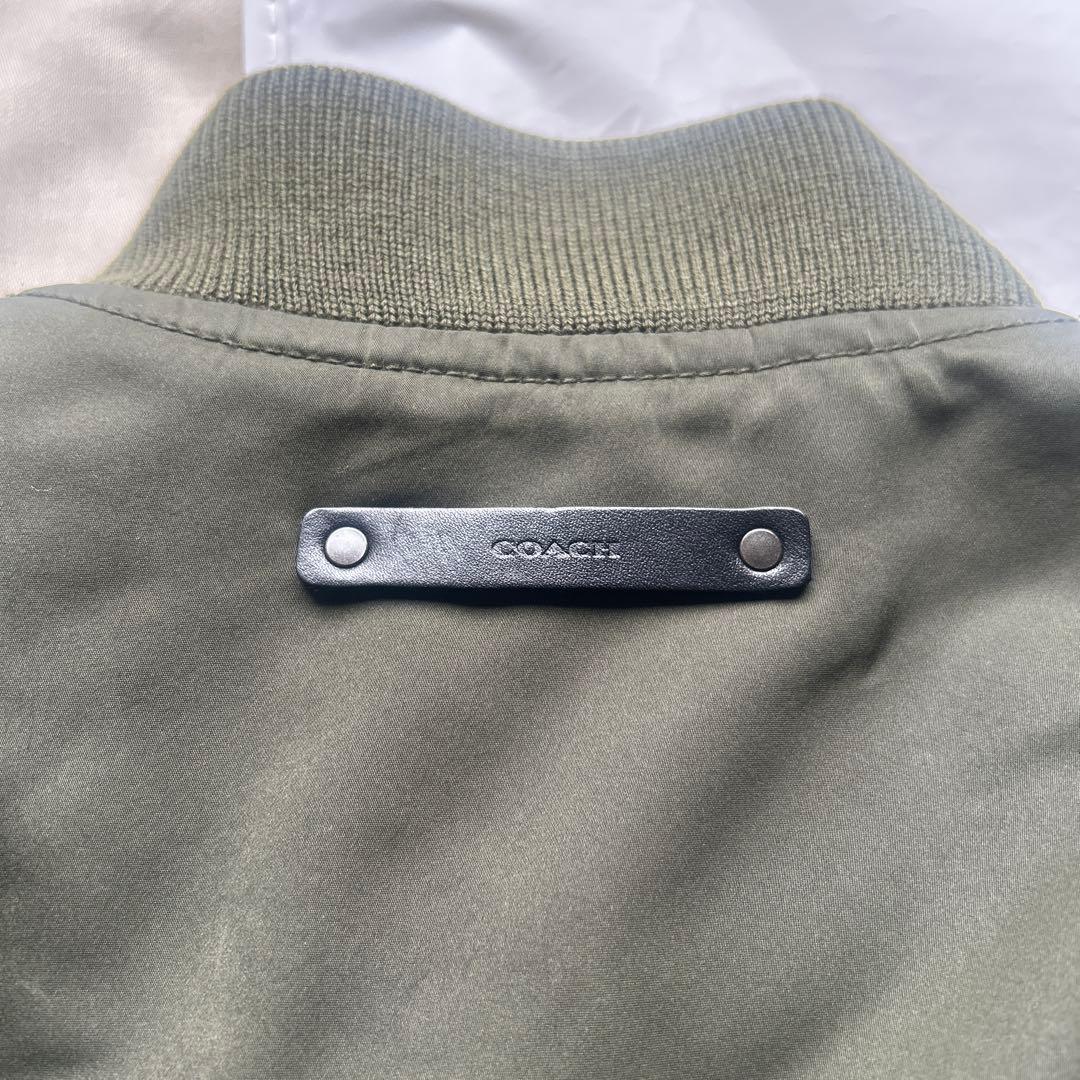 COACH MA-1 カーキ 襟ムートン ボアジャケット 短丈 激レア