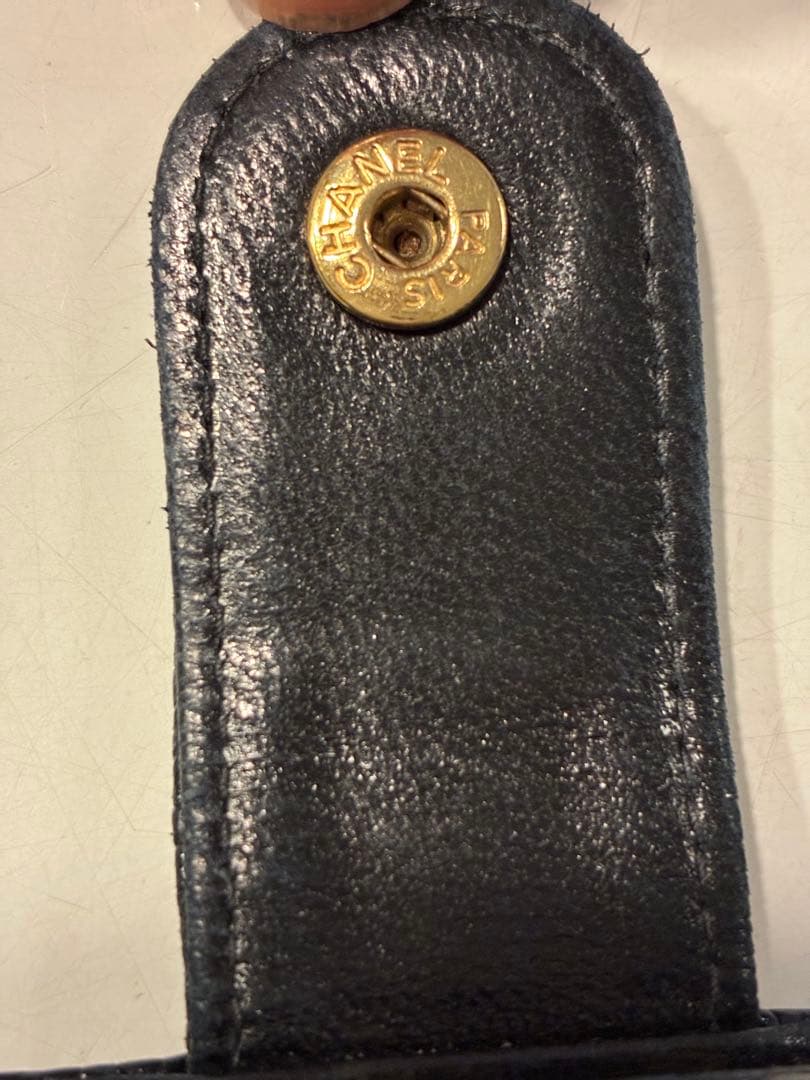 B*-様 CHANEL シャネル　【良品】 ブラックレザー 二つ折り財布