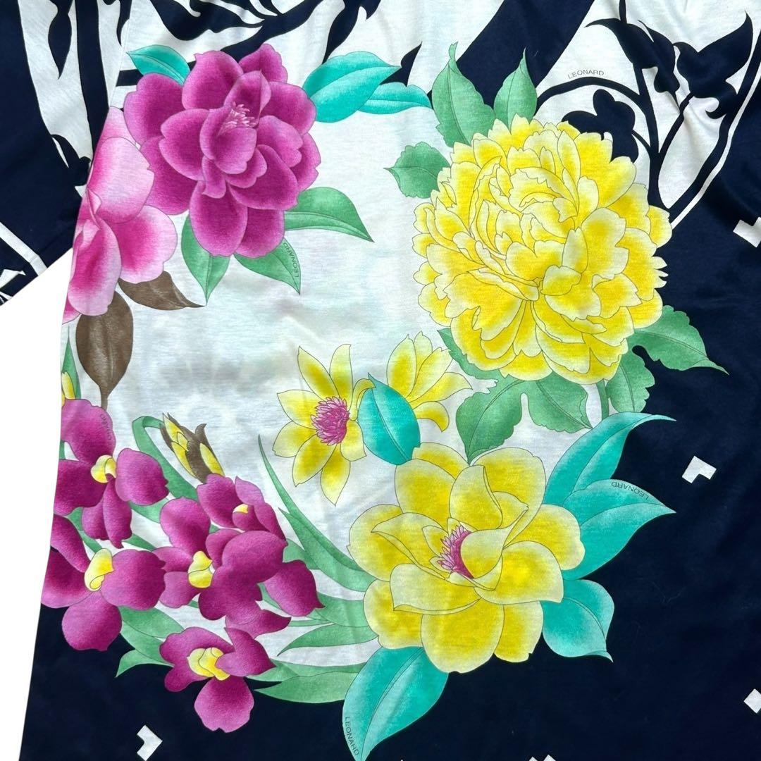 限定価格✨極美品　LEONARD 花柄カットソー　モダン　ボタニカル　日本製　L