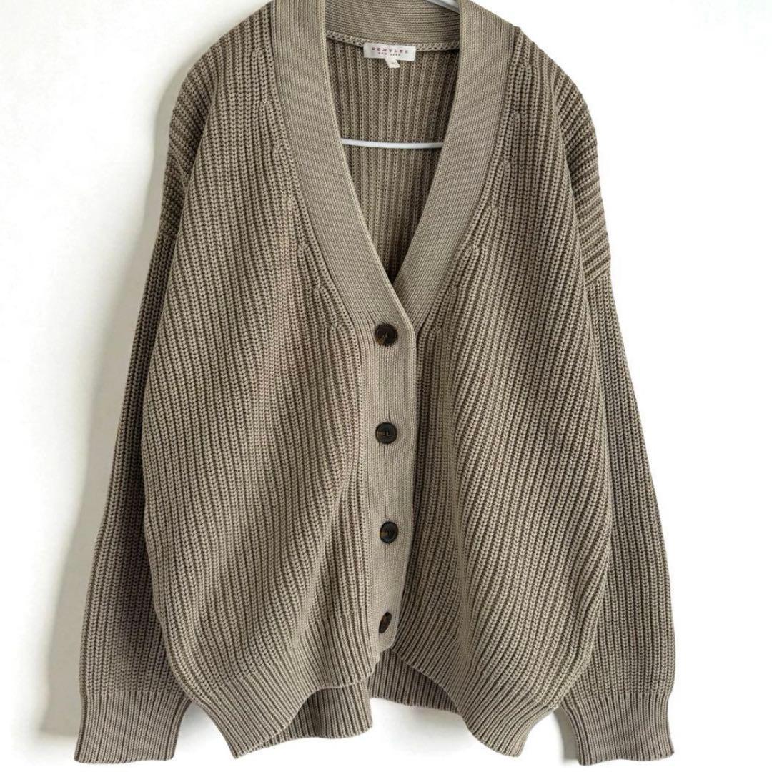 【美品】DEMYLEE デミリー コットン ニット カーディガン ベージュ