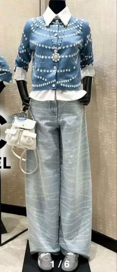 最終限界価格♡【新品】♡CHANEL25P パールワイドデニム42