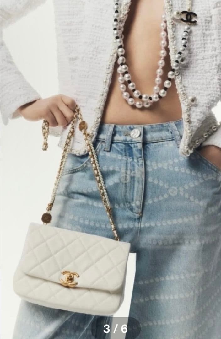 最終限界価格♡【新品】♡CHANEL25P パールワイドデニム42