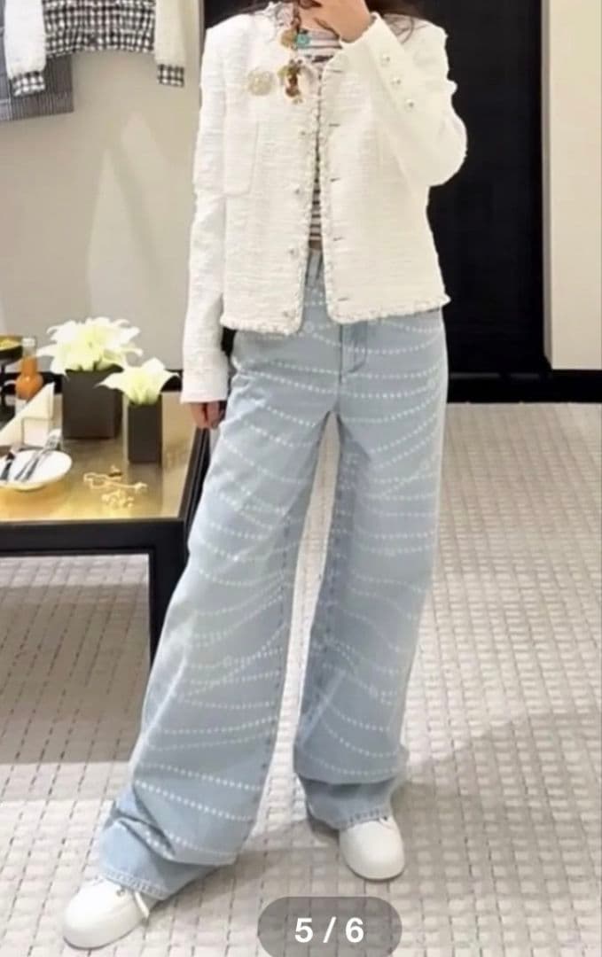 最終限界価格♡【新品】♡CHANEL25P パールワイドデニム42