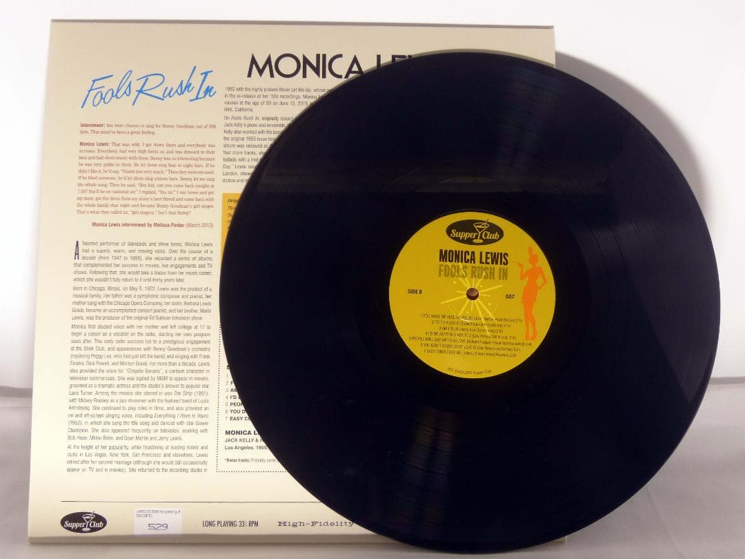 洋楽 LP / Monica Lewis / Fools Rush In