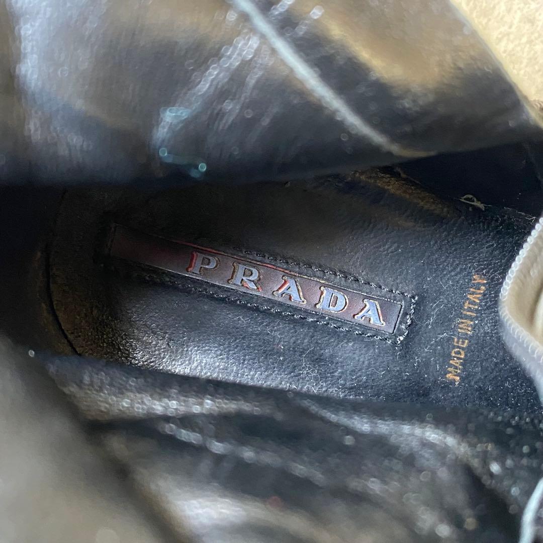 靴 Prada Long Boots Leather Black archive