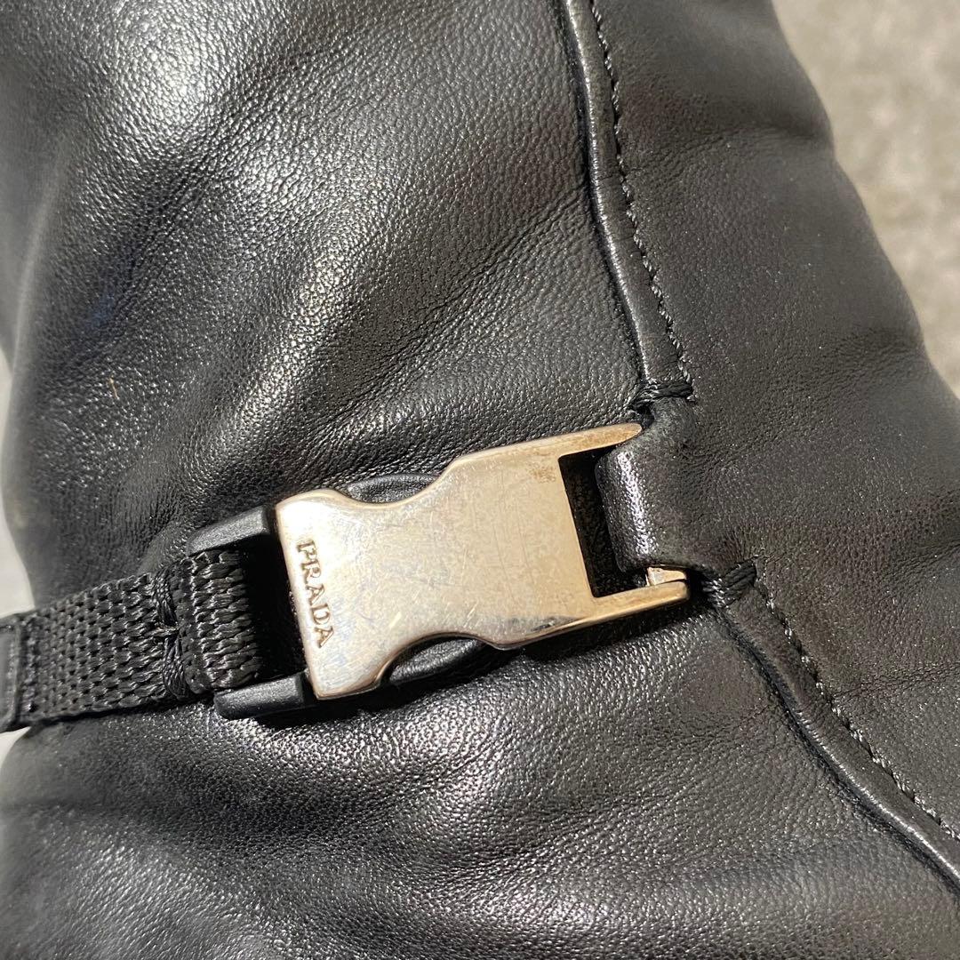 靴 Prada Long Boots Leather Black archive