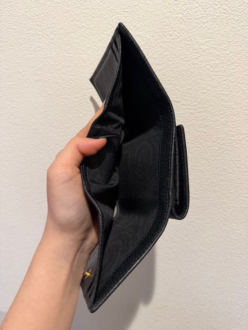 Gucci ブラックレザー 三つ折り財布