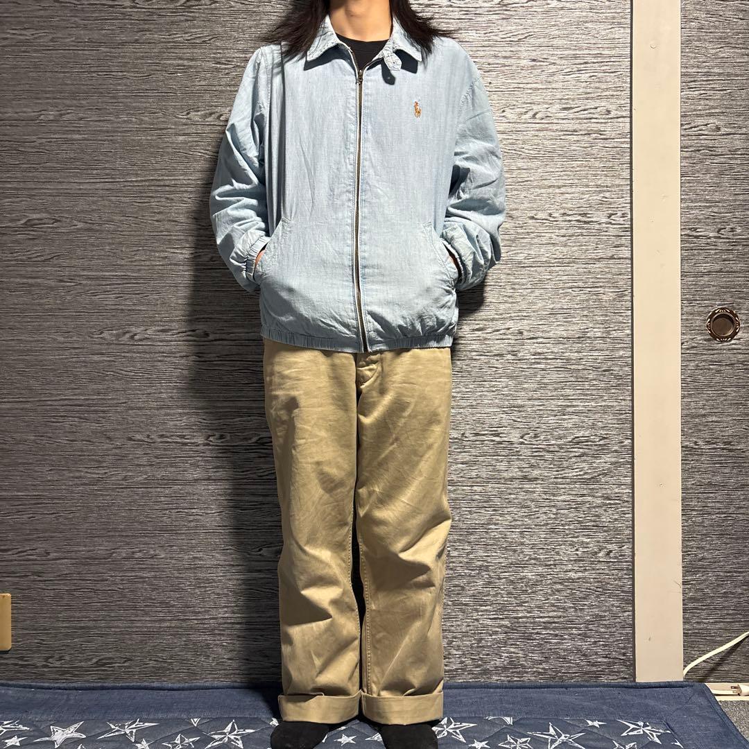 ポロ ラルフローレン　シャンブレー　スイングトップ　ブルゾン　L
