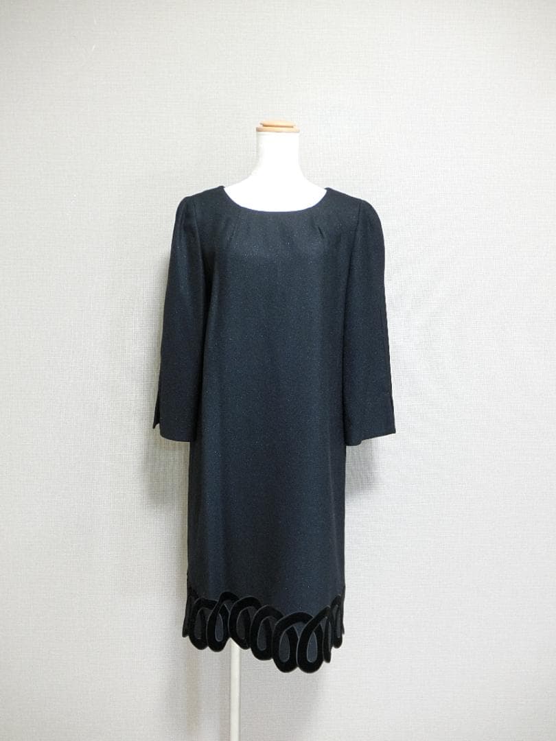megu　M`S GRACY　刺繍　ワンピース ブラック　ラメ　４０
