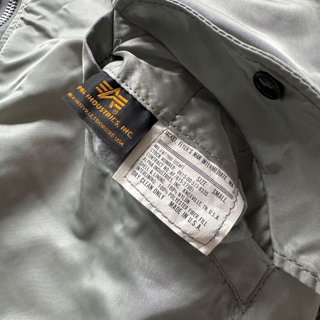 90s USA製 ALPHA ma-1 bomber jacket SILVER