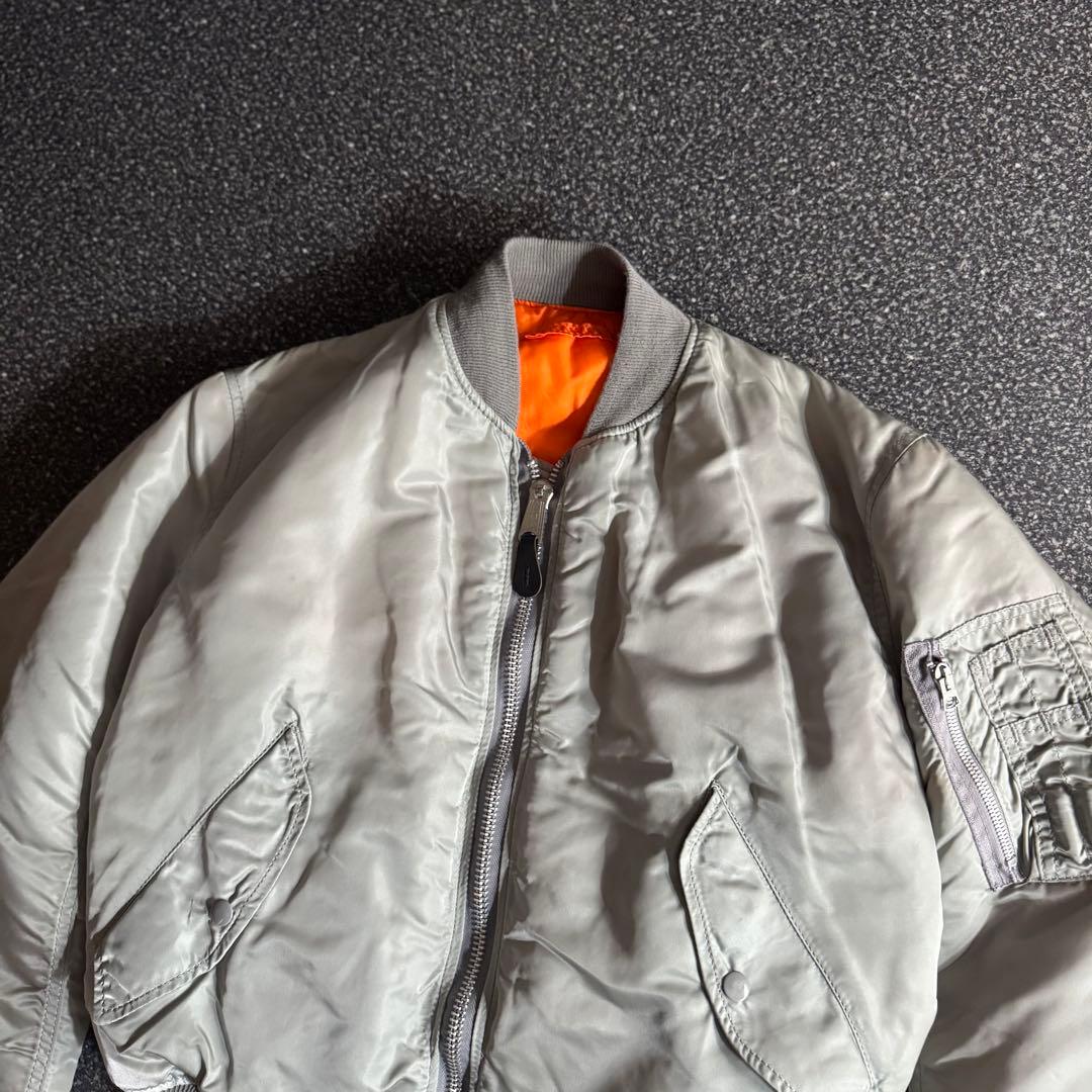 90s USA製 ALPHA ma-1 bomber jacket SILVER