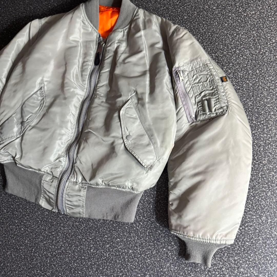 90s USA製 ALPHA ma-1 bomber jacket SILVER