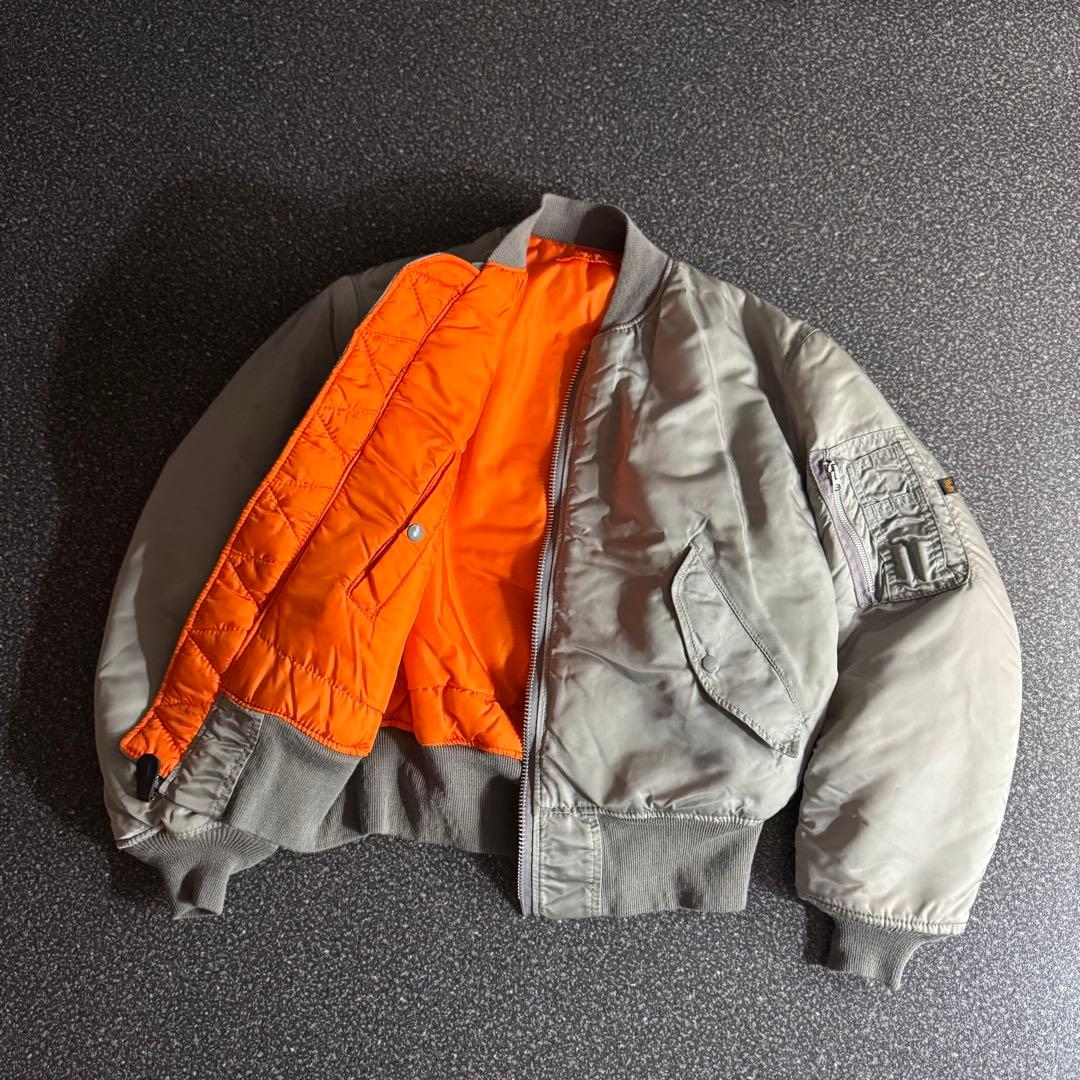 90s USA製 ALPHA ma-1 bomber jacket SILVER