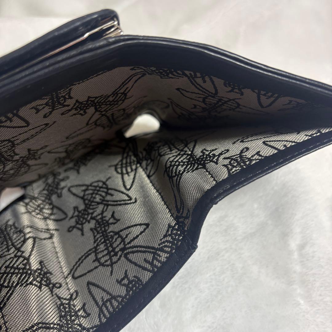 【Vivienne Westwood】三つ折り財布 エンボス加工×ブラック
