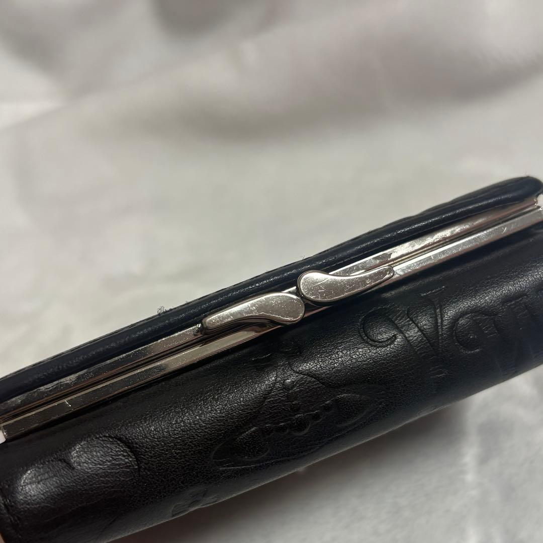【Vivienne Westwood】三つ折り財布 エンボス加工×ブラック