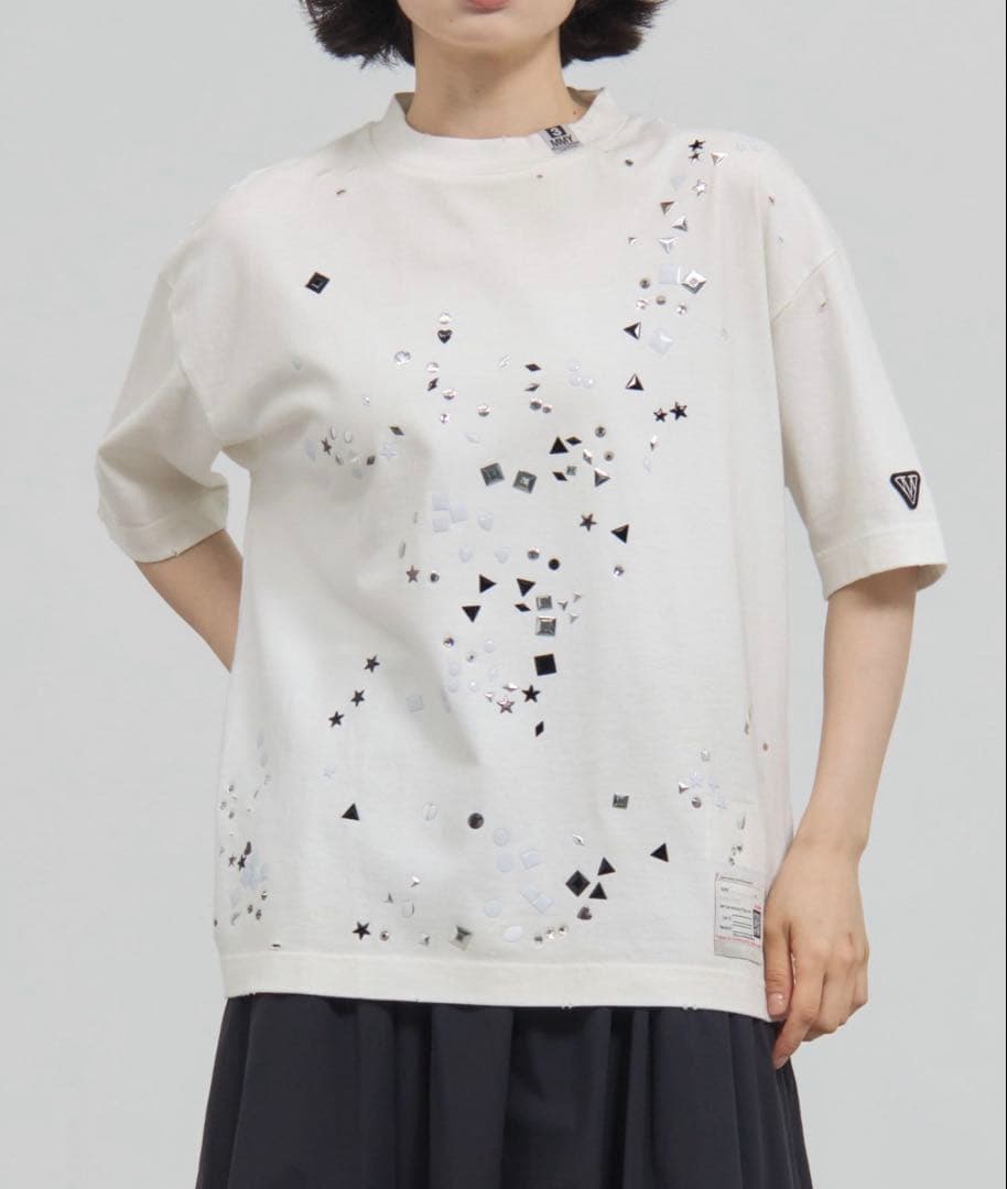 れ*り様 EMBELLISHED DISTRESSED TEE タグ有り