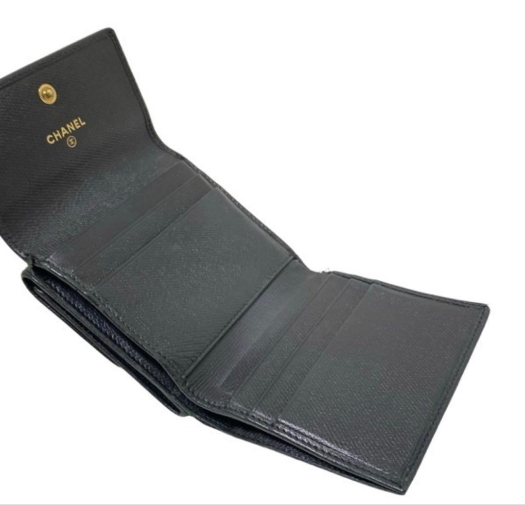ひか様　シャネル　折り財布　黒　本革　レザー　ココマーク