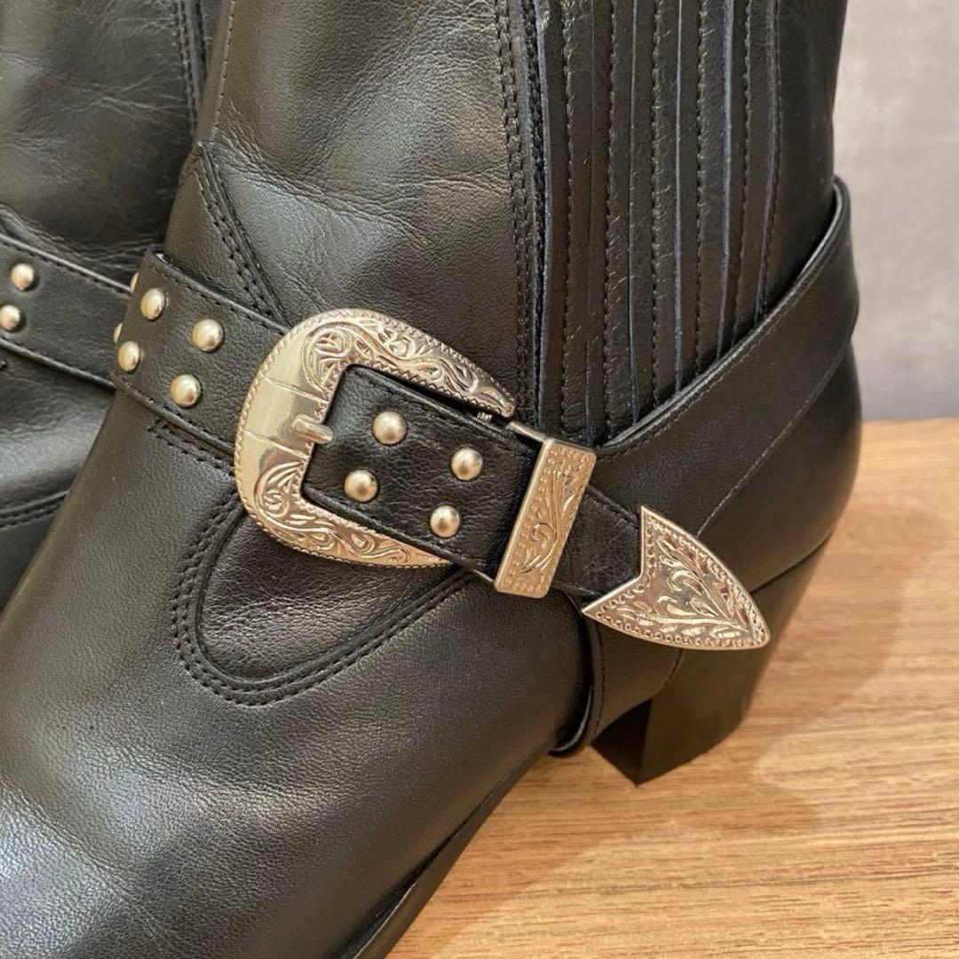 極美品✨ ダイアナ ショートブーツ 2way サイドゴア スタッズ 23.5 黒