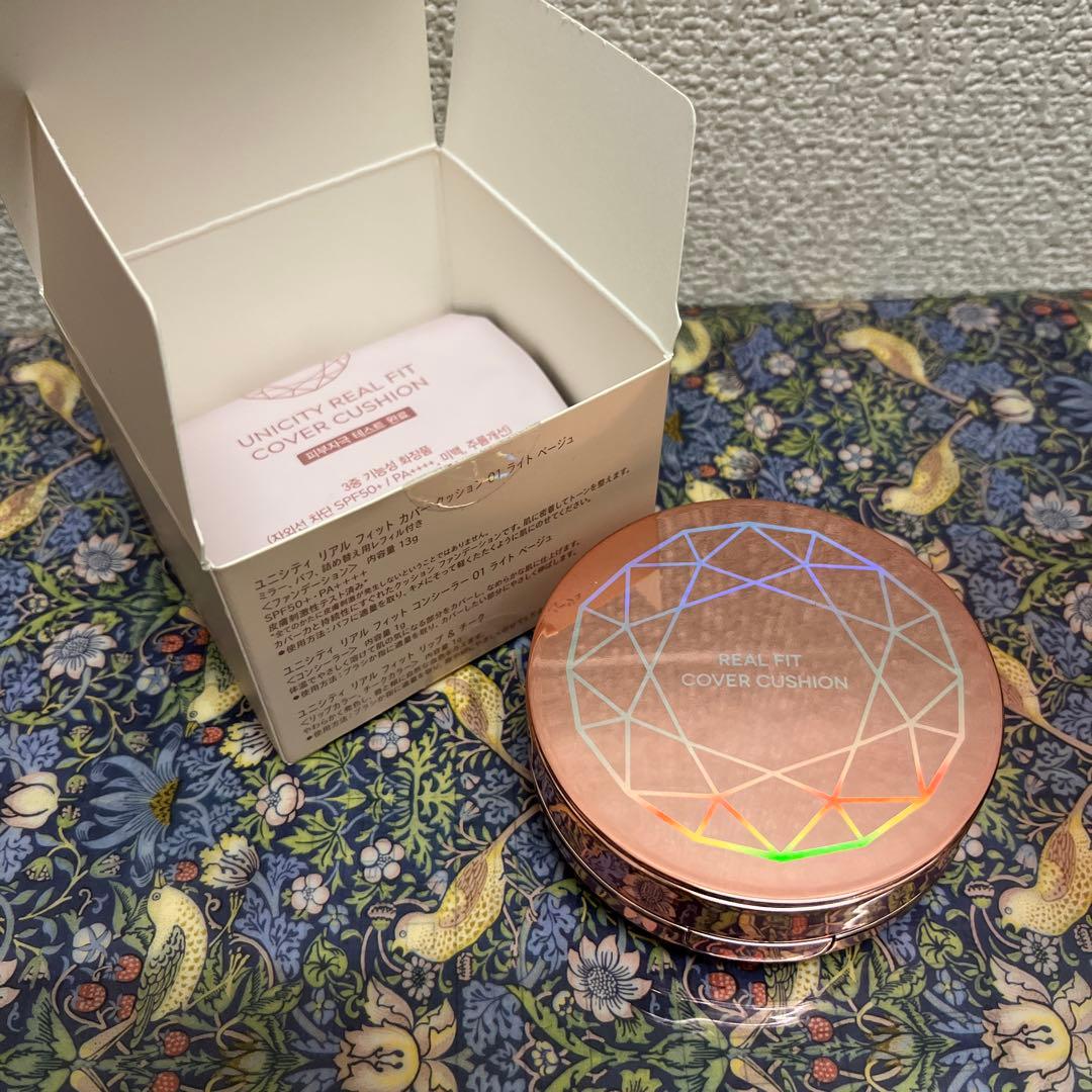 ユニシティ ファンデ　リアルフィットカバークッション　02 ナチュラルベージュ