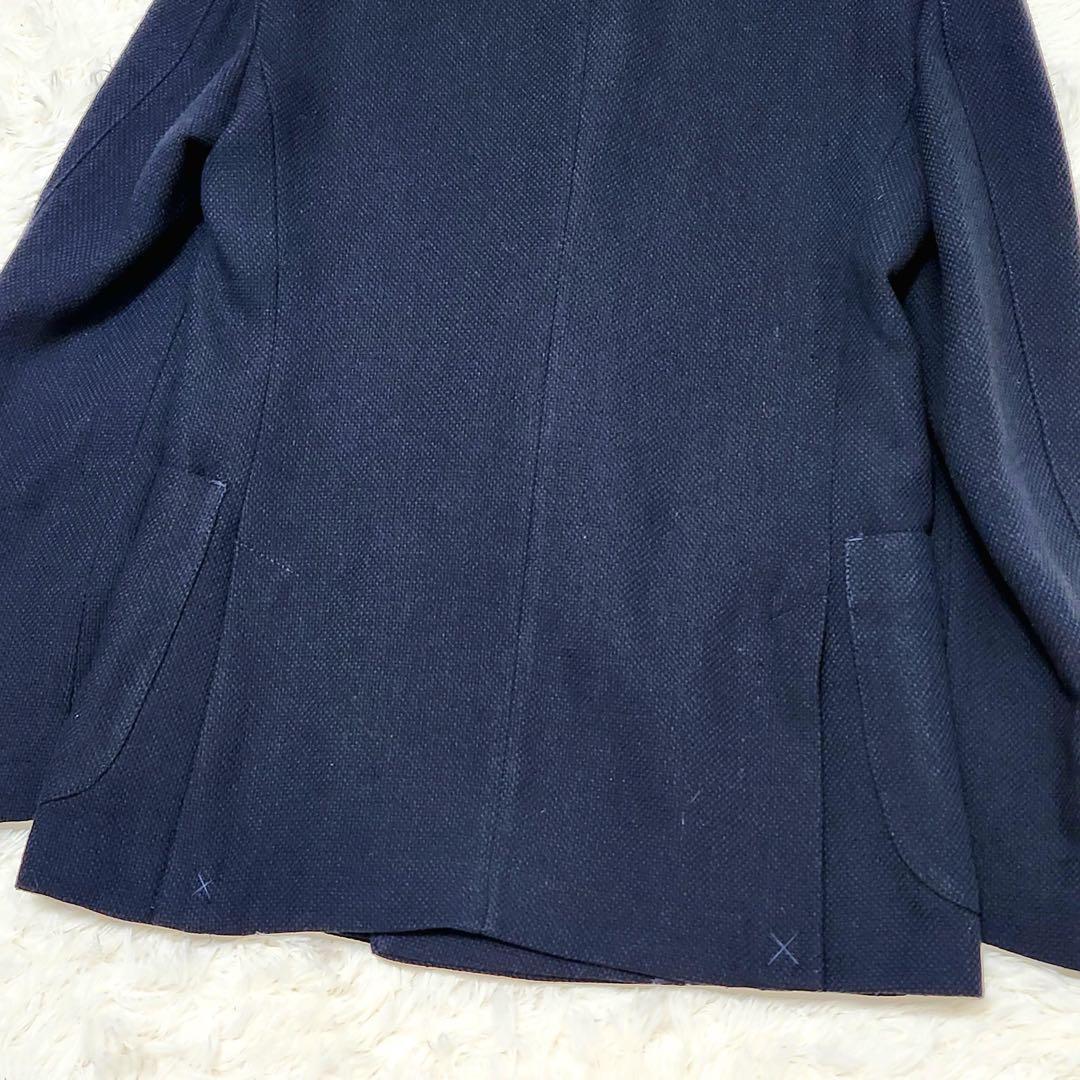 ZARA ザラ ダブル ブレザー 紺ブレ 銀ボタン リネン ブレンド 春夏