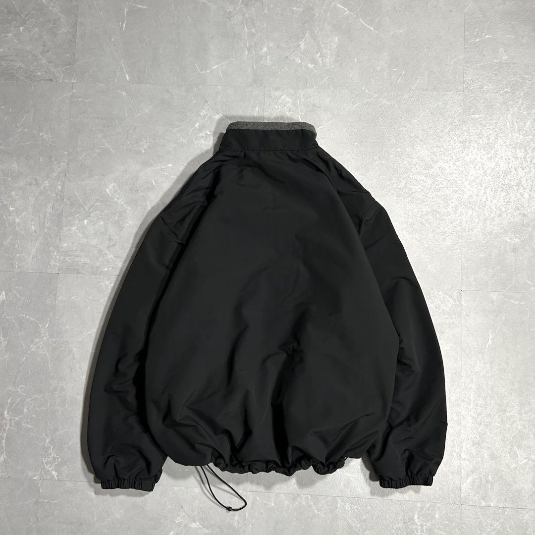 90s LANDS'END ウォームアップジャケット 裏フリース ブラック XL