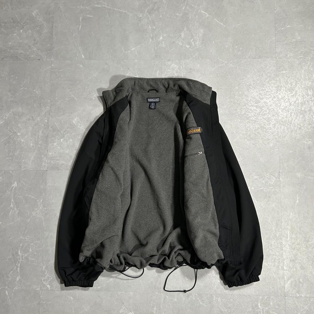 90s LANDS'END ウォームアップジャケット 裏フリース ブラック XL