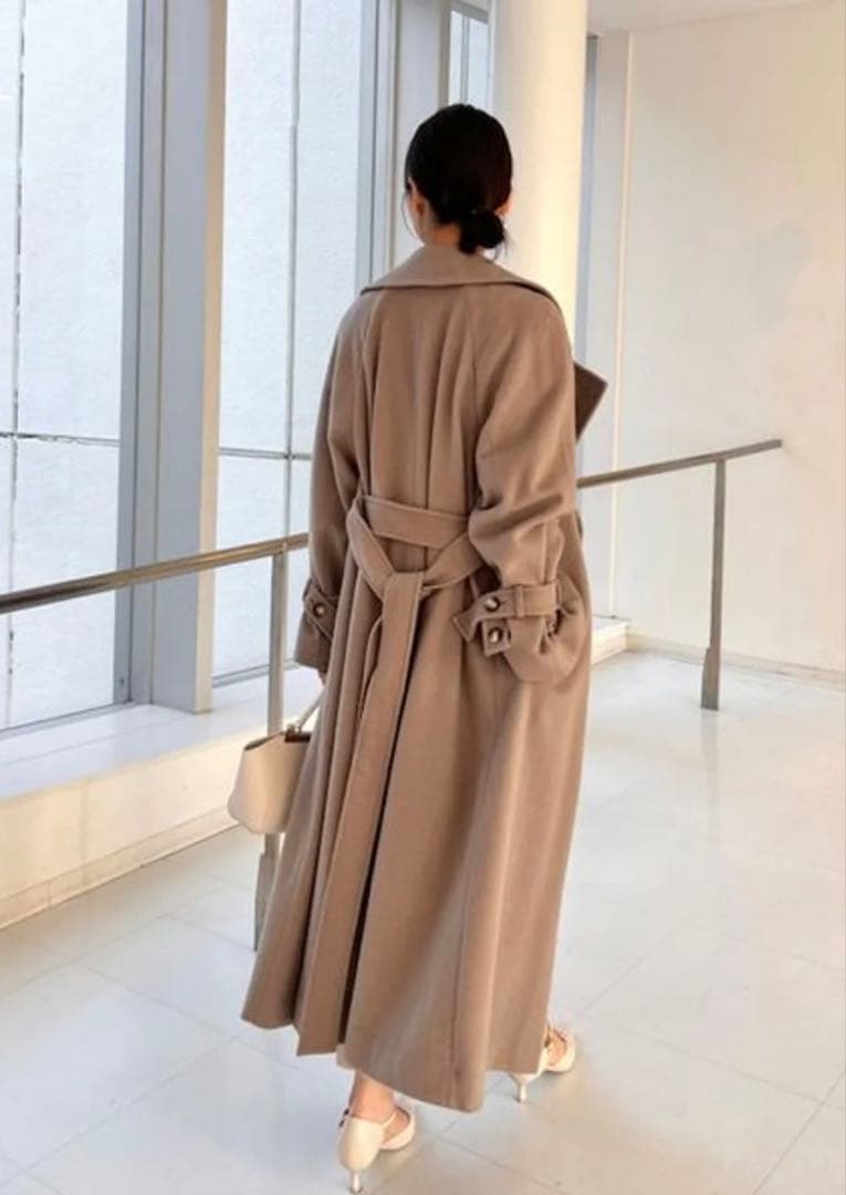 新品タグ付き　snidel ウールカシミヤスタンドカラーコート　モカ　サイズ1