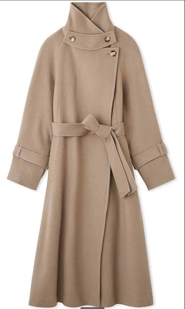 新品タグ付き　snidel ウールカシミヤスタンドカラーコート　モカ　サイズ1