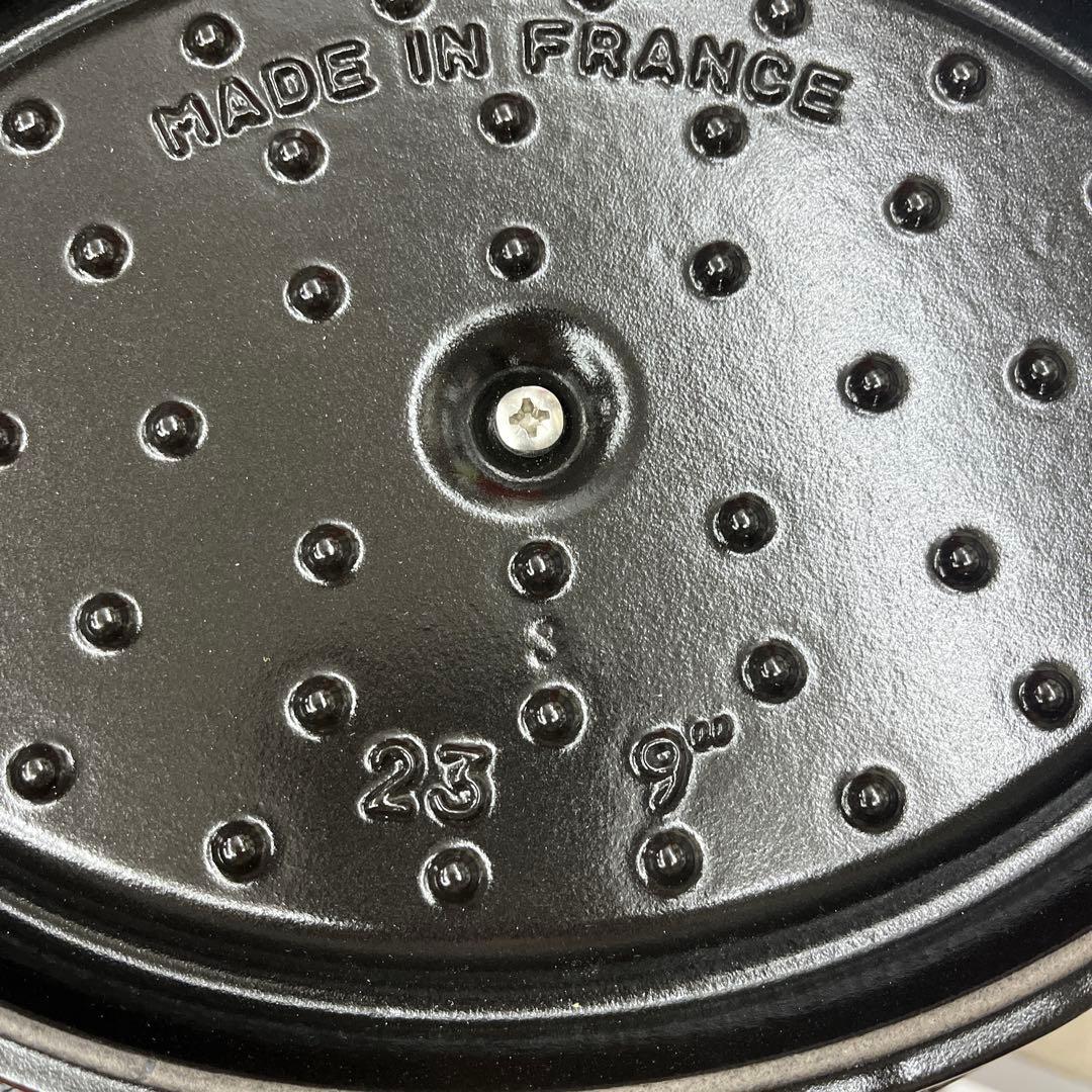 staubココットオーバル　ダークレッド 両手鍋 23cm