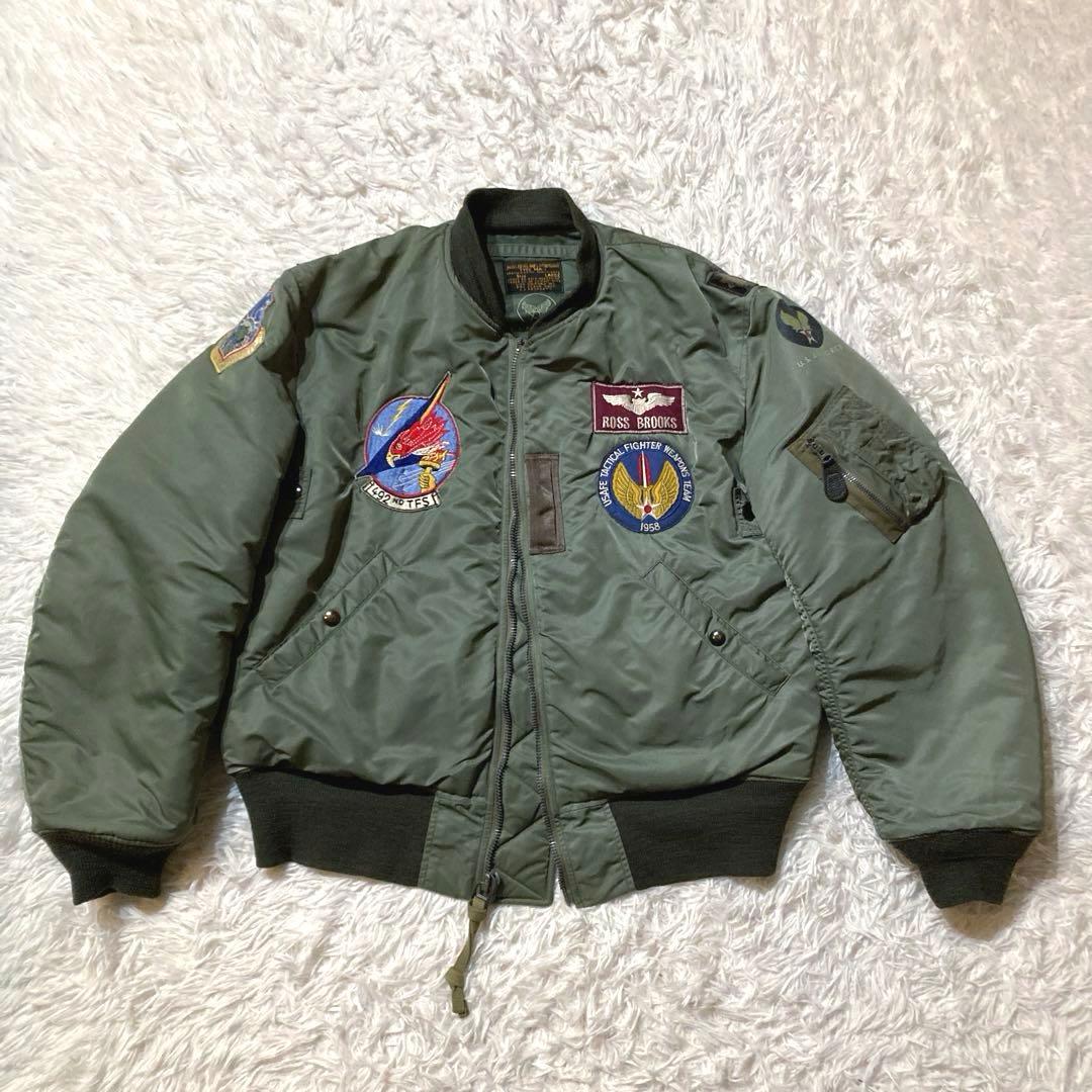 【良品】バズリクソンズ MA-1 L ライオンユニフォーム ワッペンカスタム
