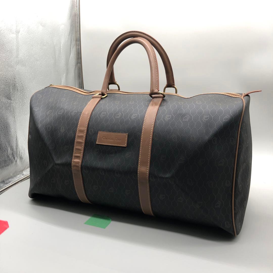 【美品】Christian Dior ボストンバッグ ハニカム柄 PVC 南京錠