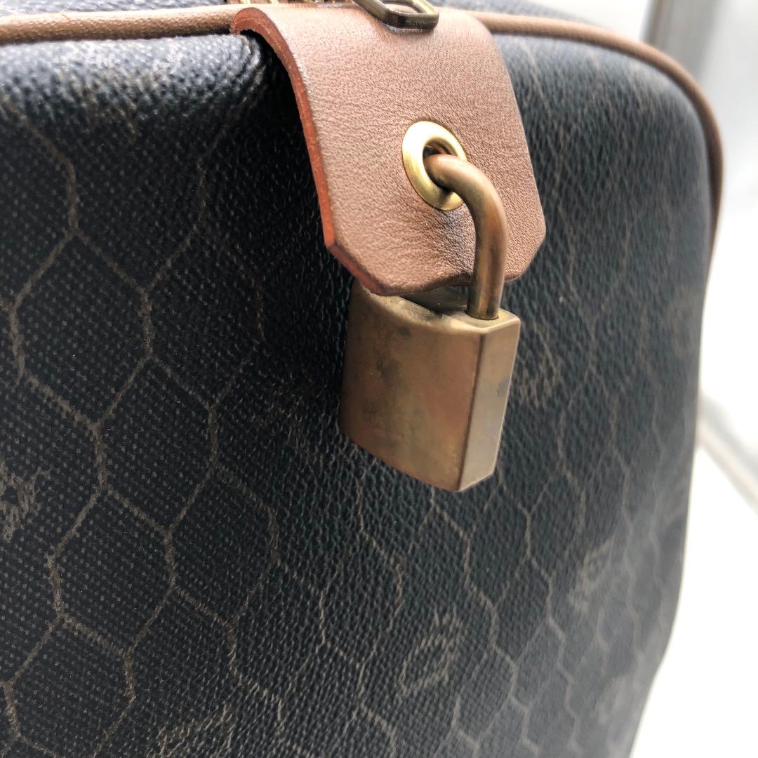 【美品】Christian Dior ボストンバッグ ハニカム柄 PVC 南京錠