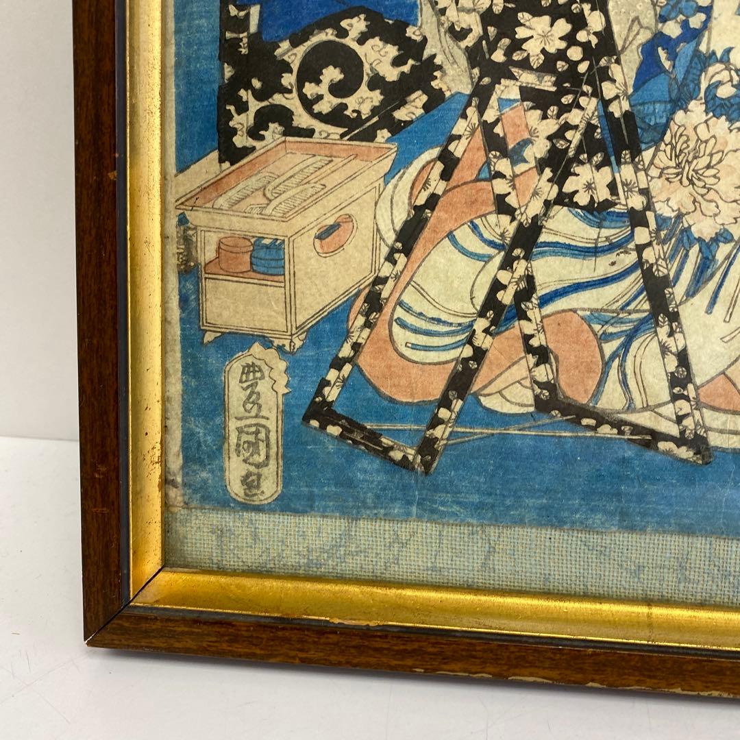 豊國　江戸期　美人画　版画　東さ8-0321①