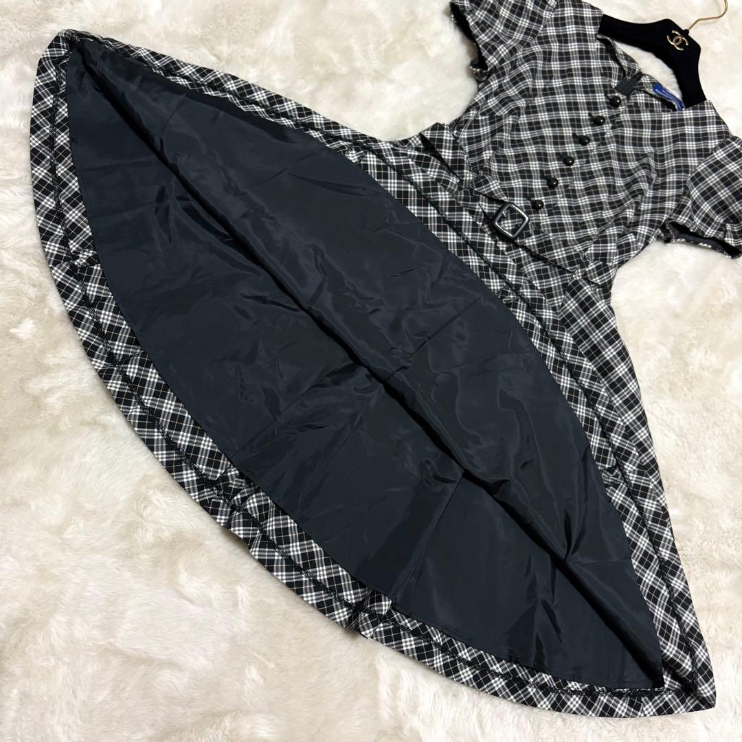 極美品✨バーバリーブルーレーベル ワンピース ノバチェック ネイビー Aライン