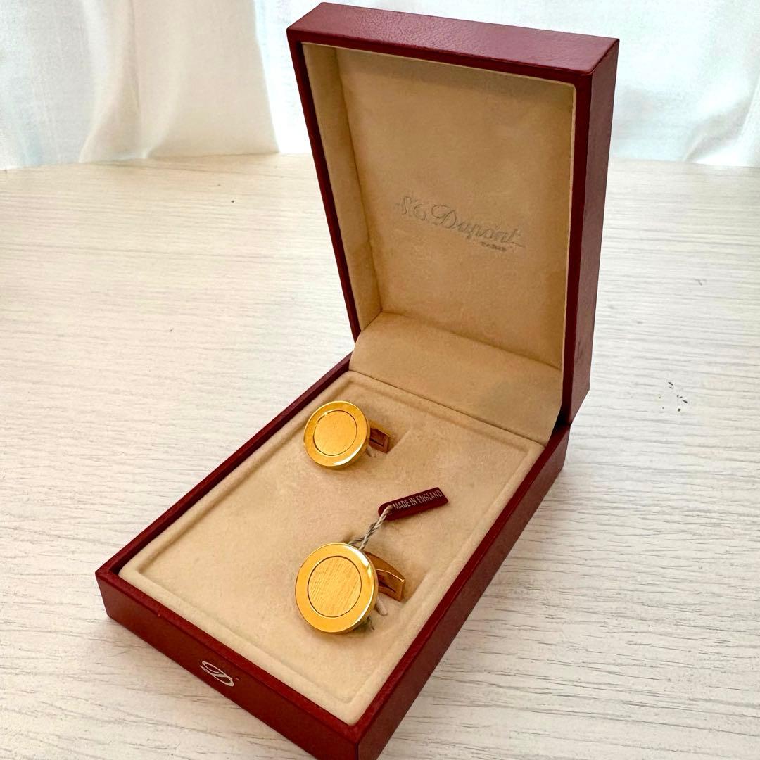 【未使用保管品】S.T.Dupont デュポン カフスボタン ゴールド 英国製