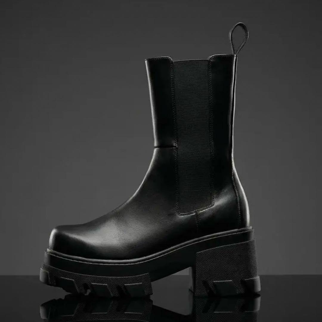 【ほぼ新品】美脚 サイドゴアタンクブーツ EMODA