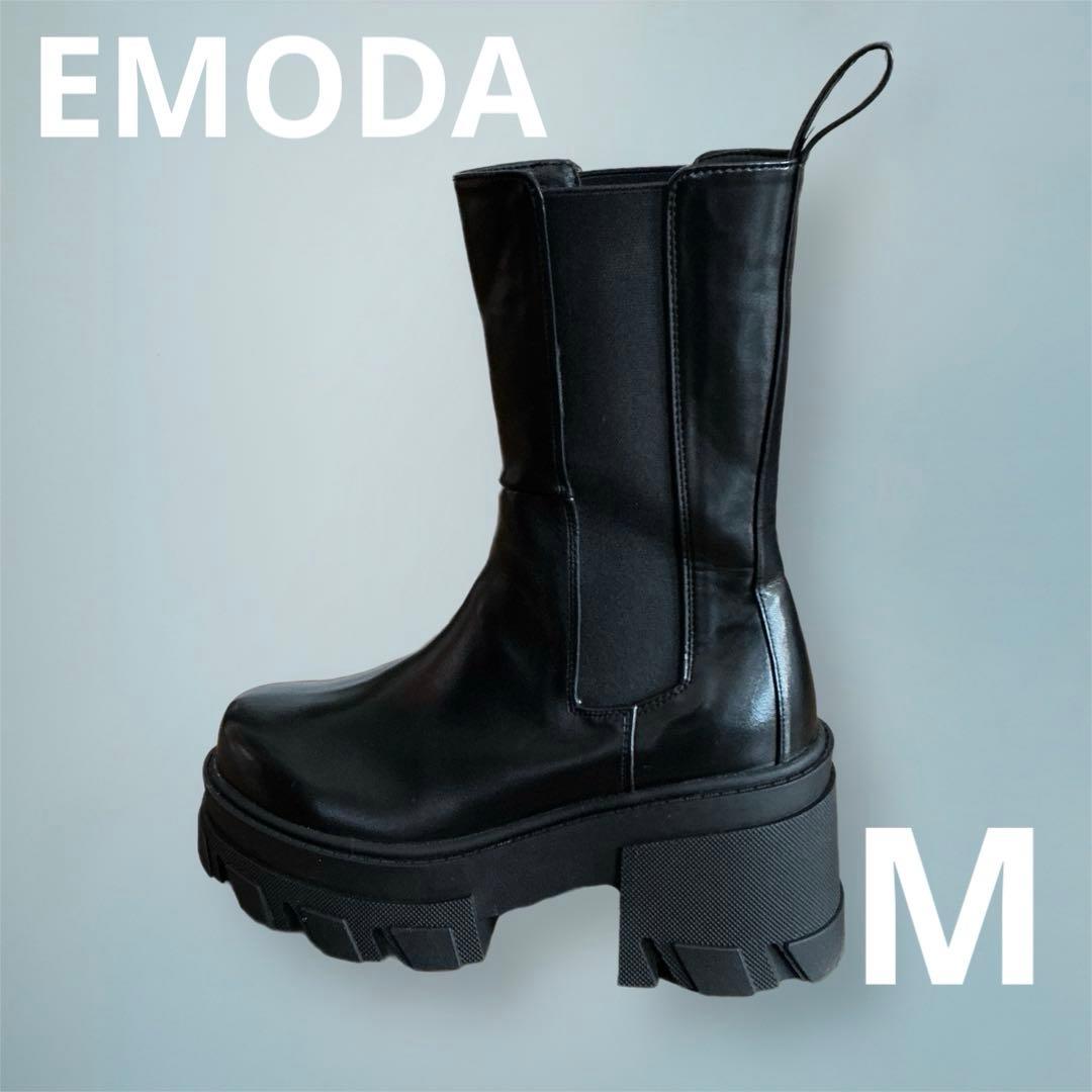 【ほぼ新品】美脚 サイドゴアタンクブーツ EMODA
