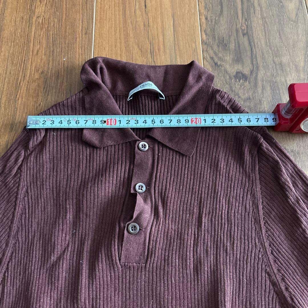 PRADA レディース　ブラウン ポロシャツ 50